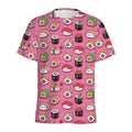 Cute Sushi And Rolls Pattern Print Men's Athletic T-Shirt