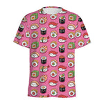 Cute Sushi And Rolls Pattern Print Men's Sports T-Shirt