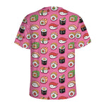 Cute Sushi And Rolls Pattern Print Men's Sports T-Shirt
