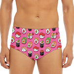 Cute Sushi And Rolls Pattern Print Men's Triangle Swim Briefs