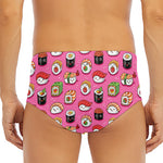 Cute Sushi And Rolls Pattern Print Men's Triangle Swim Briefs