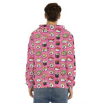 Cute Sushi And Rolls Pattern Print Men's Velvet Pullover Hoodie