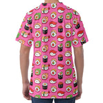 Cute Sushi And Rolls Pattern Print Men's Velvet T-Shirt