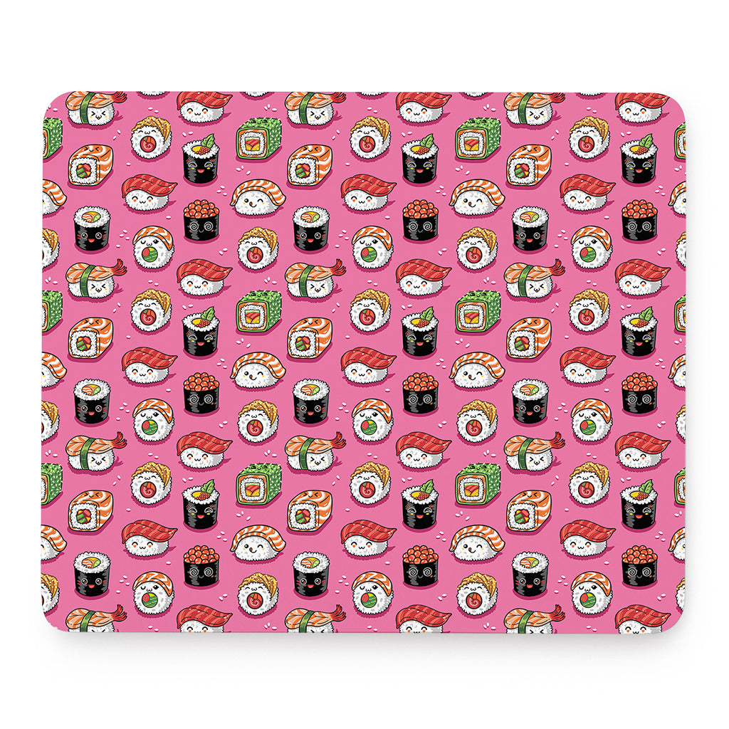 Cute Sushi And Rolls Pattern Print Mouse Pad