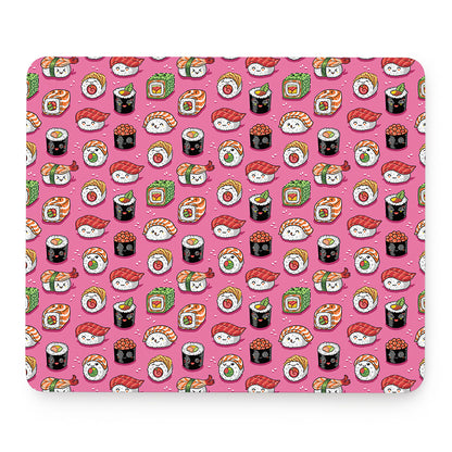 Cute Sushi And Rolls Pattern Print Mouse Pad