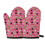 Cute Sushi And Rolls Pattern Print Oven Mitts