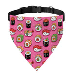 Cute Sushi And Rolls Pattern Print Over The Collar Dog Bandana