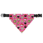Cute Sushi And Rolls Pattern Print Over The Collar Dog Bandana