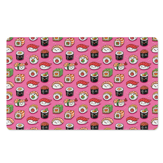 Cute Sushi And Rolls Pattern Print Polyester Doormat