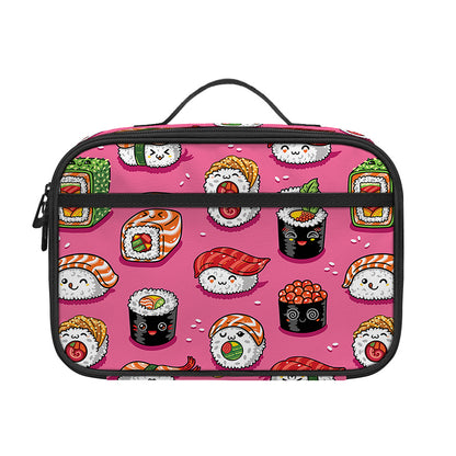 Cute Sushi And Rolls Pattern Print Portable Lunch Bag