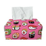 Cute Sushi And Rolls Pattern Print Rectangle Tissue Box Cover