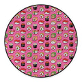 Cute Sushi And Rolls Pattern Print Round Floor Mat