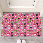 Cute Sushi And Rolls Pattern Print Rubber Doormat