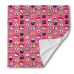 Cute Sushi And Rolls Pattern Print Silk Bandana