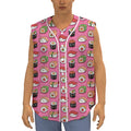 Cute Sushi And Rolls Pattern Print Sleeveless Baseball Jersey