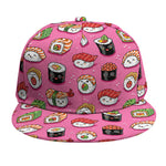 Cute Sushi And Rolls Pattern Print Snapback Cap