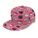 Cute Sushi And Rolls Pattern Print Snapback Cap