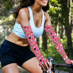 Cute Sushi And Rolls Pattern Print Sun Protection Arm Sleeves