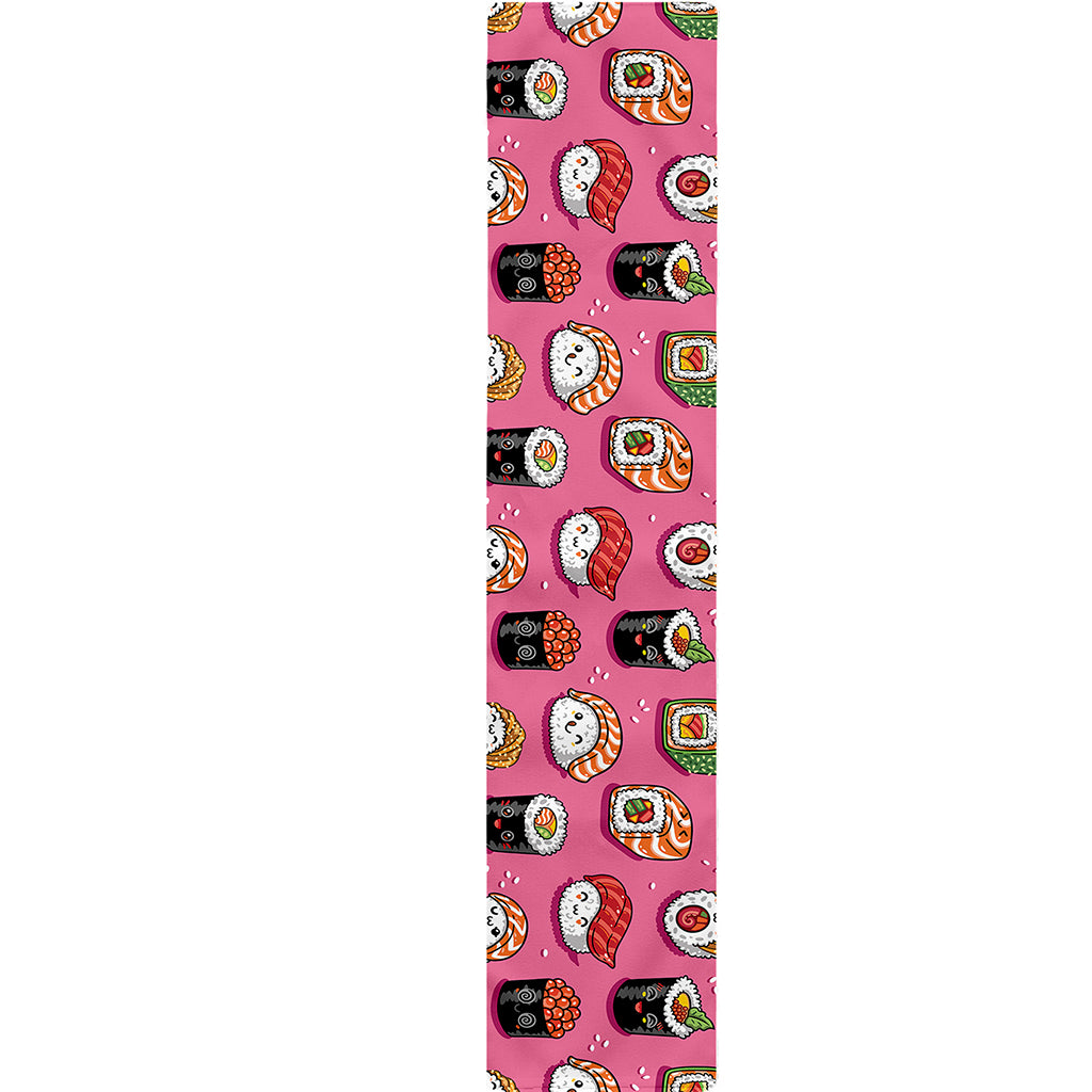 Cute Sushi And Rolls Pattern Print Table Runner