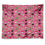 Cute Sushi And Rolls Pattern Print Tapestry