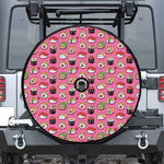 Cute Sushi And Rolls Pattern Print Tire Cover With Camera Hole