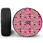 Cute Sushi And Rolls Pattern Print Tire Cover With Camera Hole