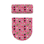 Cute Sushi And Rolls Pattern Print Toilet Lid And Tank Cover Set