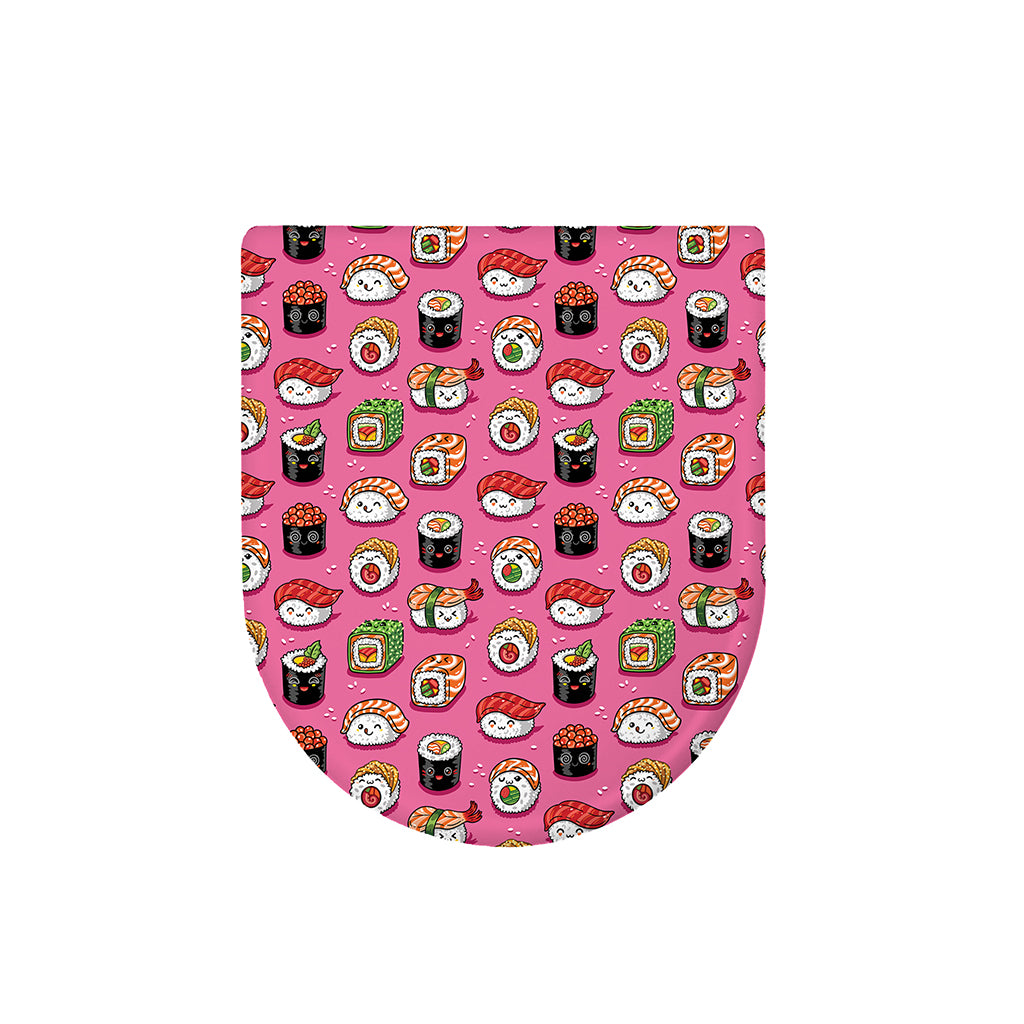 Cute Sushi And Rolls Pattern Print Toilet Lid Cover