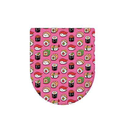 Cute Sushi And Rolls Pattern Print Toilet Lid Cover