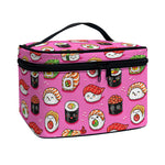 Cute Sushi And Rolls Pattern Print Travel Makeup Bag