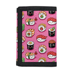 Cute Sushi And Rolls Pattern Print Trifold Wallet