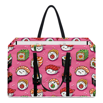 Cute Sushi And Rolls Pattern Print Utility Tote Bag