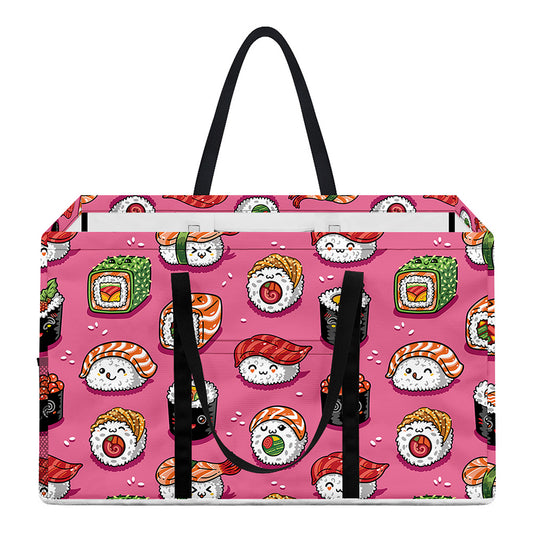 Cute Sushi And Rolls Pattern Print Utility Tote Bag
