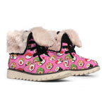 Cute Sushi And Rolls Pattern Print Winter Boots