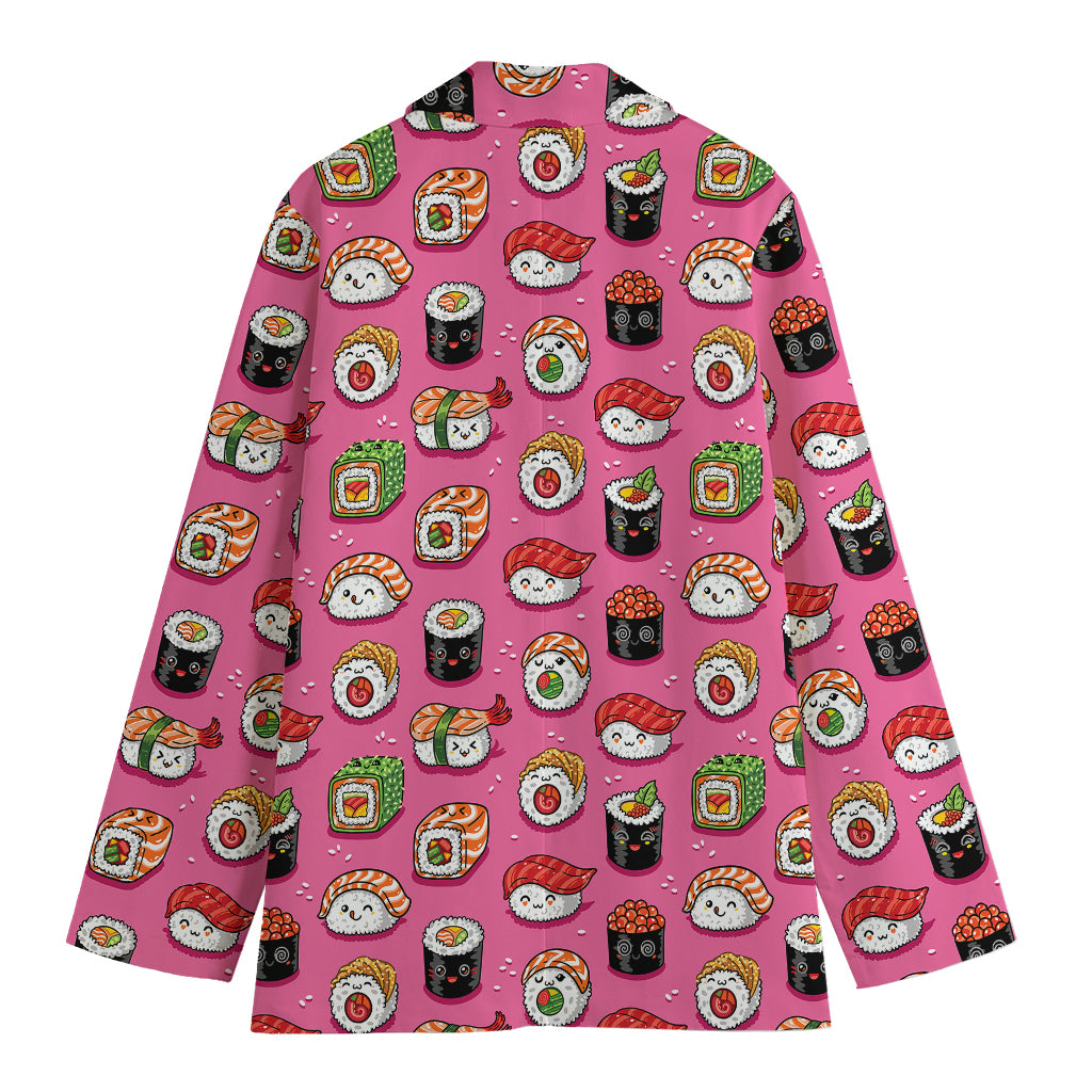 Cute Sushi And Rolls Pattern Print Women's Blazer
