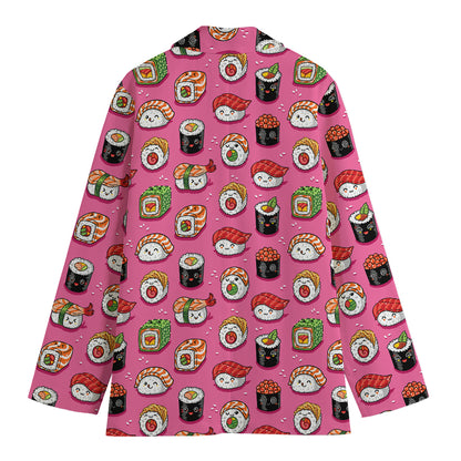 Cute Sushi And Rolls Pattern Print Women's Blazer
