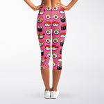 Cute Sushi And Rolls Pattern Print Women's Capri Leggings