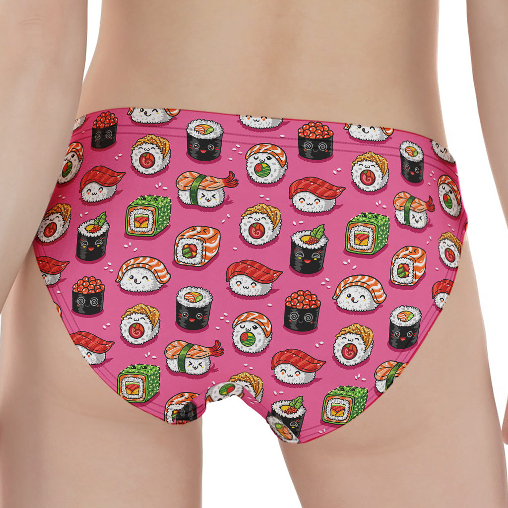 Cute Sushi And Rolls Pattern Print Women's Panties