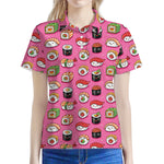 Cute Sushi And Rolls Pattern Print Women's Polo Shirt