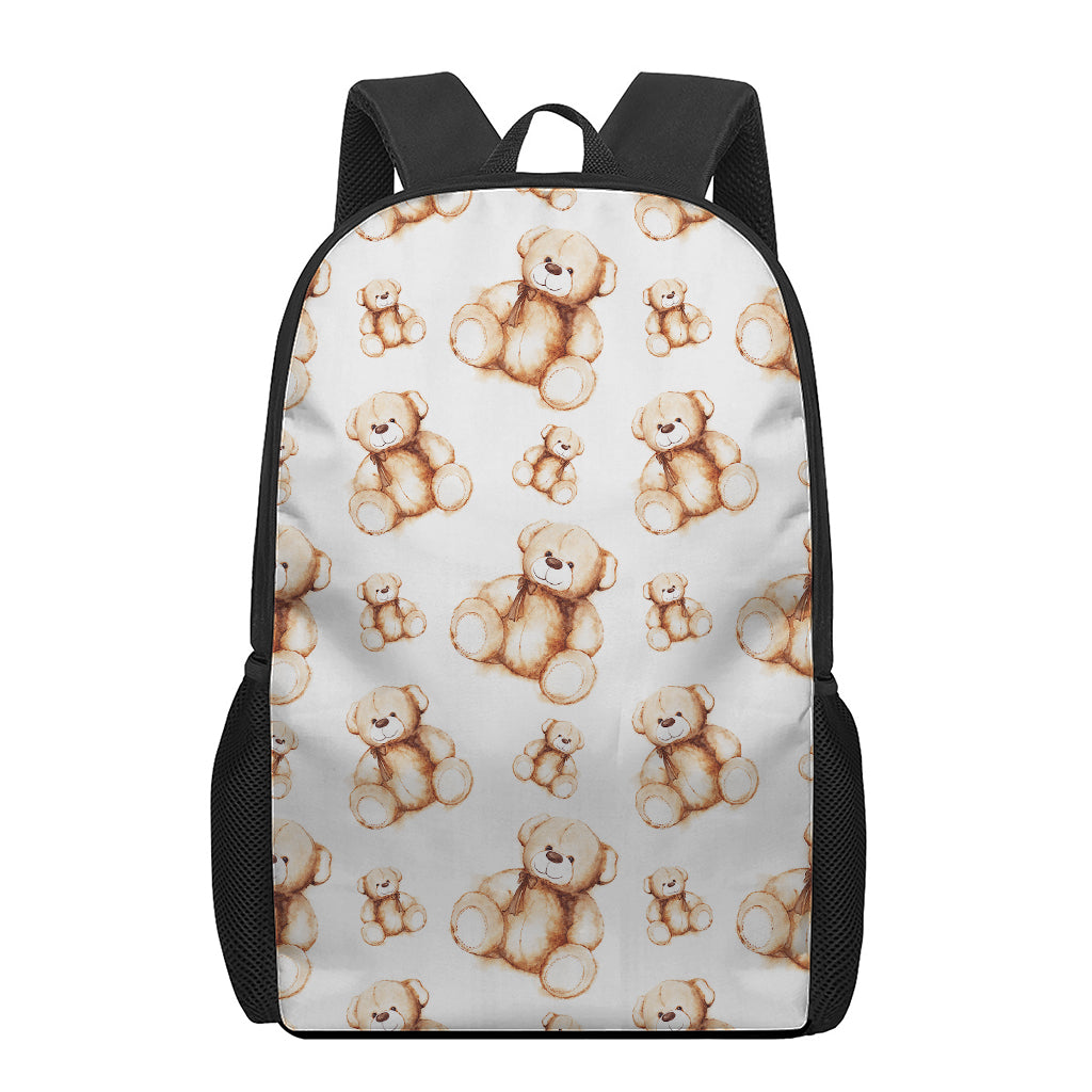 Cute Teddy Bear Pattern Print 17 Inch Backpack
