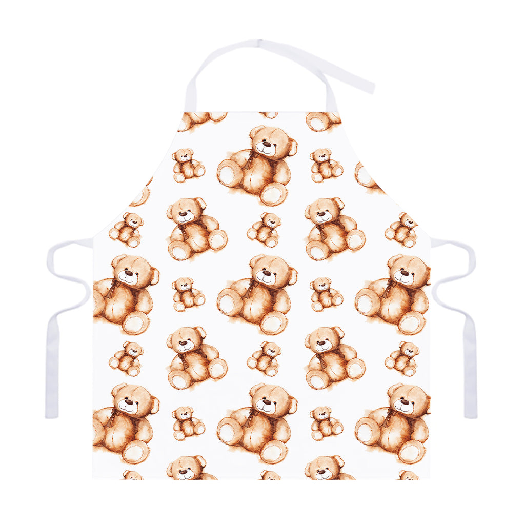 Cute Teddy Bear Pattern Print Adjustable Apron