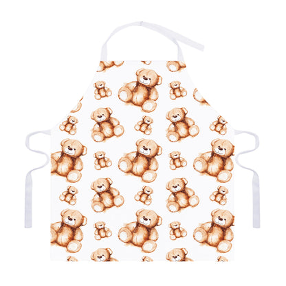 Cute Teddy Bear Pattern Print Adjustable Apron