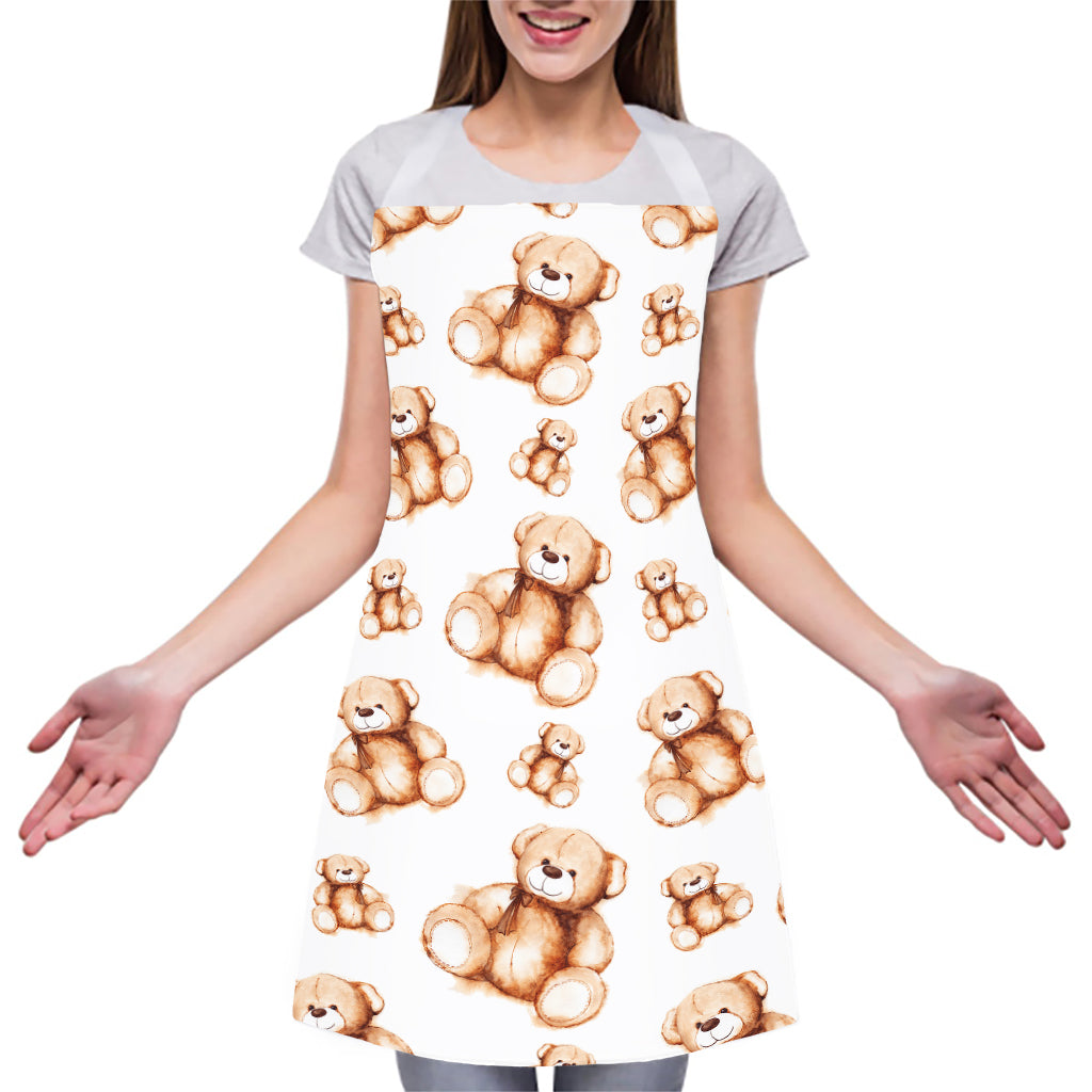Cute Teddy Bear Pattern Print Adjustable Apron