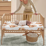 Cute Teddy Bear Pattern Print Baby Crib Sheet