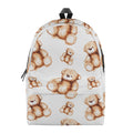 Cute Teddy Bear Pattern Print School Backpack