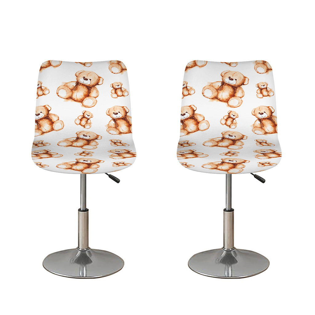 Cute Teddy Bear Pattern Print Bar Stool Covers