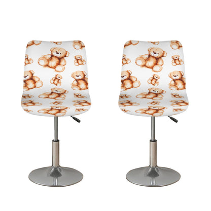 Cute Teddy Bear Pattern Print Bar Stool Covers