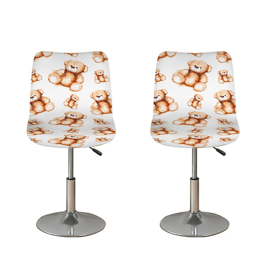 Cute Teddy Bear Pattern Print Bar Stool Covers