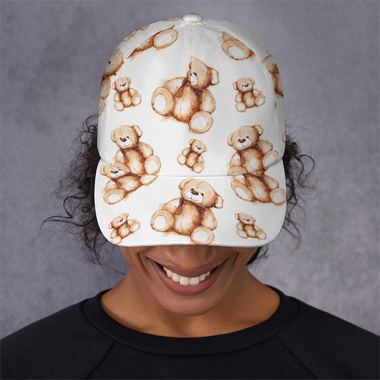 Cute Teddy Bear Pattern Print Baseball Cap