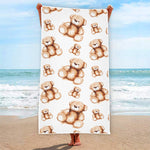 Cute Teddy Bear Pattern Print Beach Towel